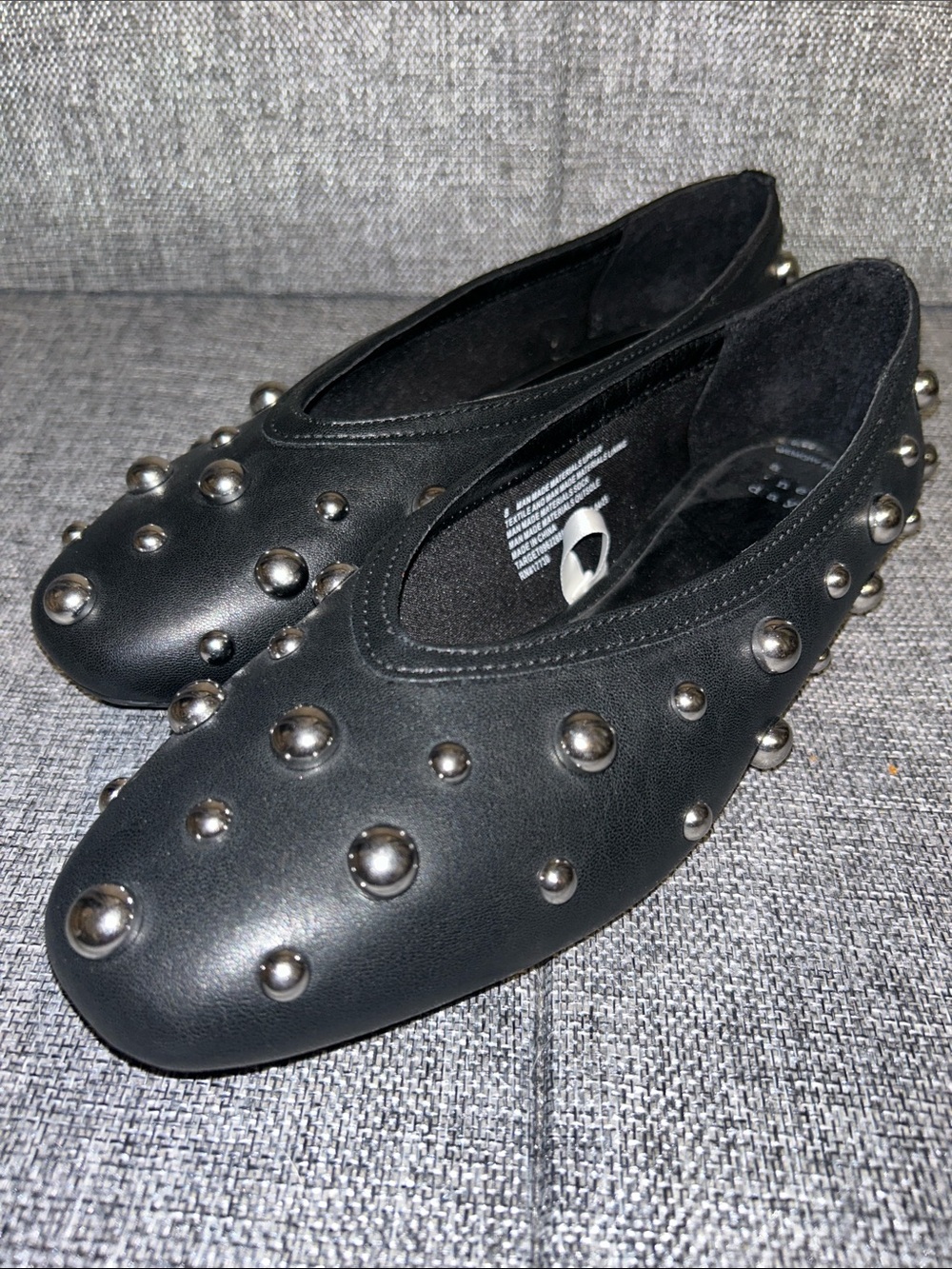 NEW - a new day Black Studded Ballet Flats - Picture 2 of 9